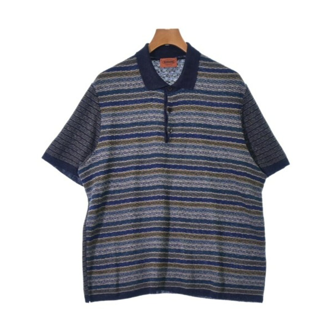 MISSONI(ミッソーニ)のMISSONI ニット・セーター 54(XXL位) 紺x黄xベージュ(総柄) 【古着】【中古】 メンズのトップス(ニット/セーター)の商品写真