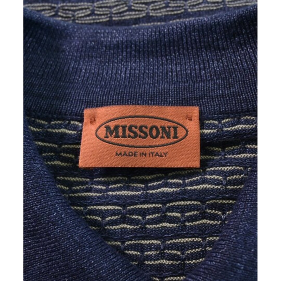 MISSONI(ミッソーニ)のMISSONI ニット・セーター 54(XXL位) 紺x黄xベージュ(総柄) 【古着】【中古】 メンズのトップス(ニット/セーター)の商品写真