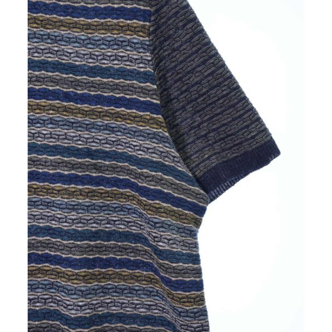 MISSONI(ミッソーニ)のMISSONI ニット・セーター 54(XXL位) 紺x黄xベージュ(総柄) 【古着】【中古】 メンズのトップス(ニット/セーター)の商品写真