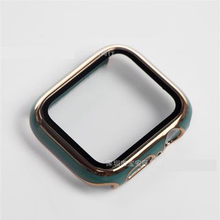 アップルウォッチ(Apple Watch)のAppleWatch プラスチック 文字盤 カバー 45mm グリーン+ゴールド(腕時計)