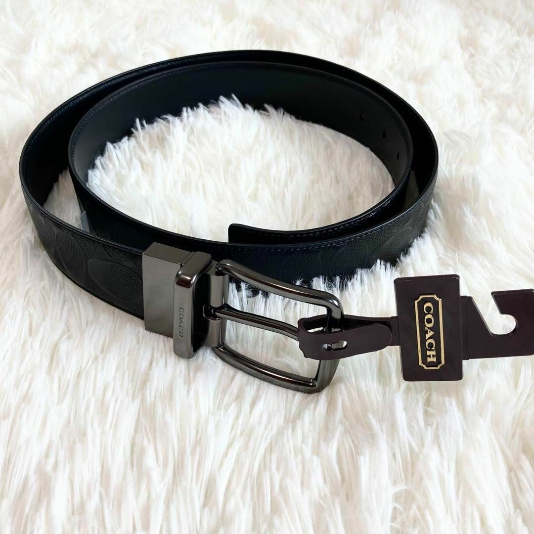 COACH - 【新品未使用】ベルト メンズ スーツ 黒 シグネチャー コーチ ...