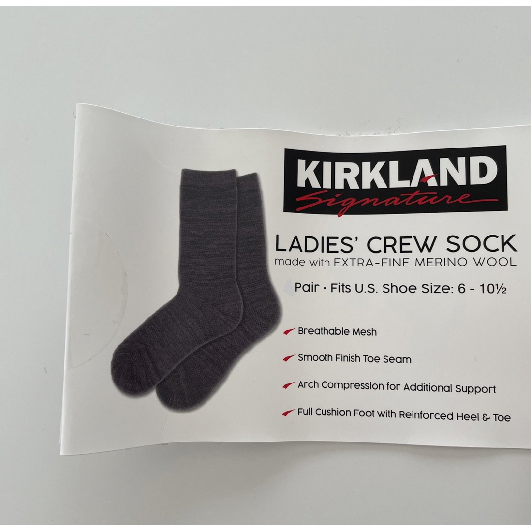 KIRKLAND(カークランド)の新品　メリノウール混ソックス　3足　あったか靴下　キャンプ　冷え性 レディースのレッグウェア(ソックス)の商品写真