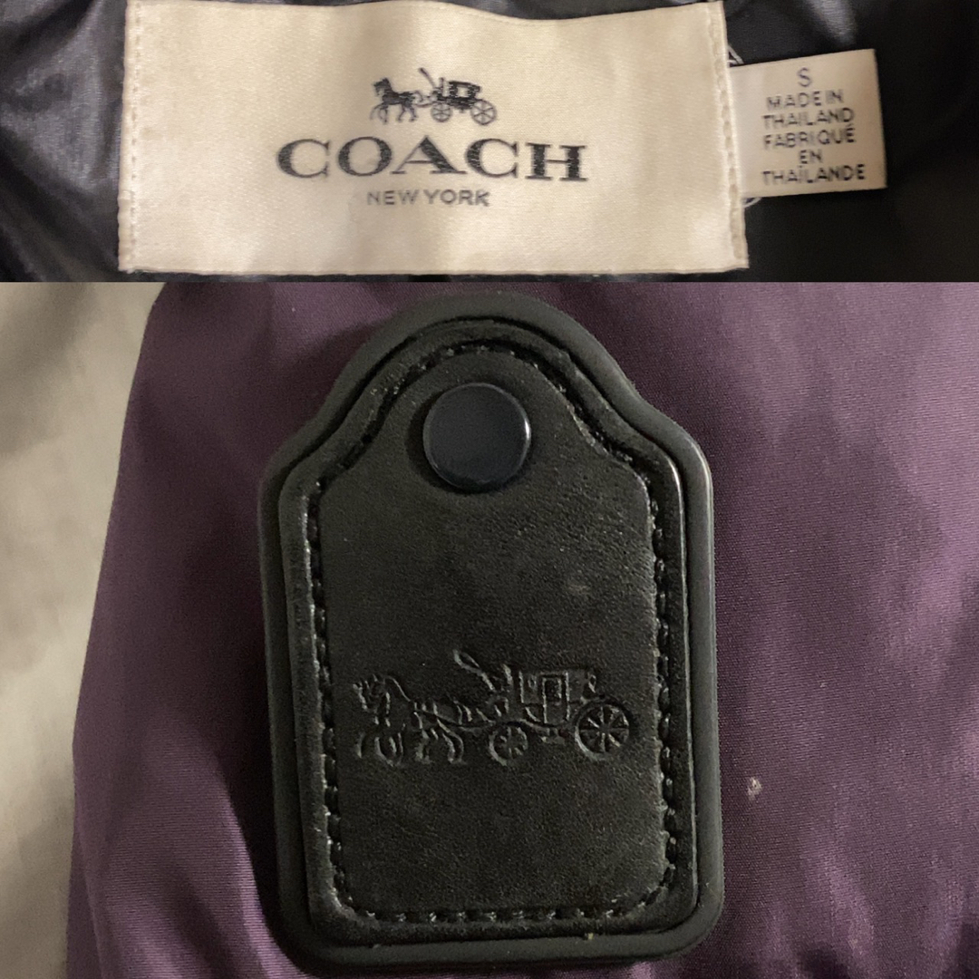 COACH NEW YORK ベルト付き　ダウンコート ダウンジャケット　紫