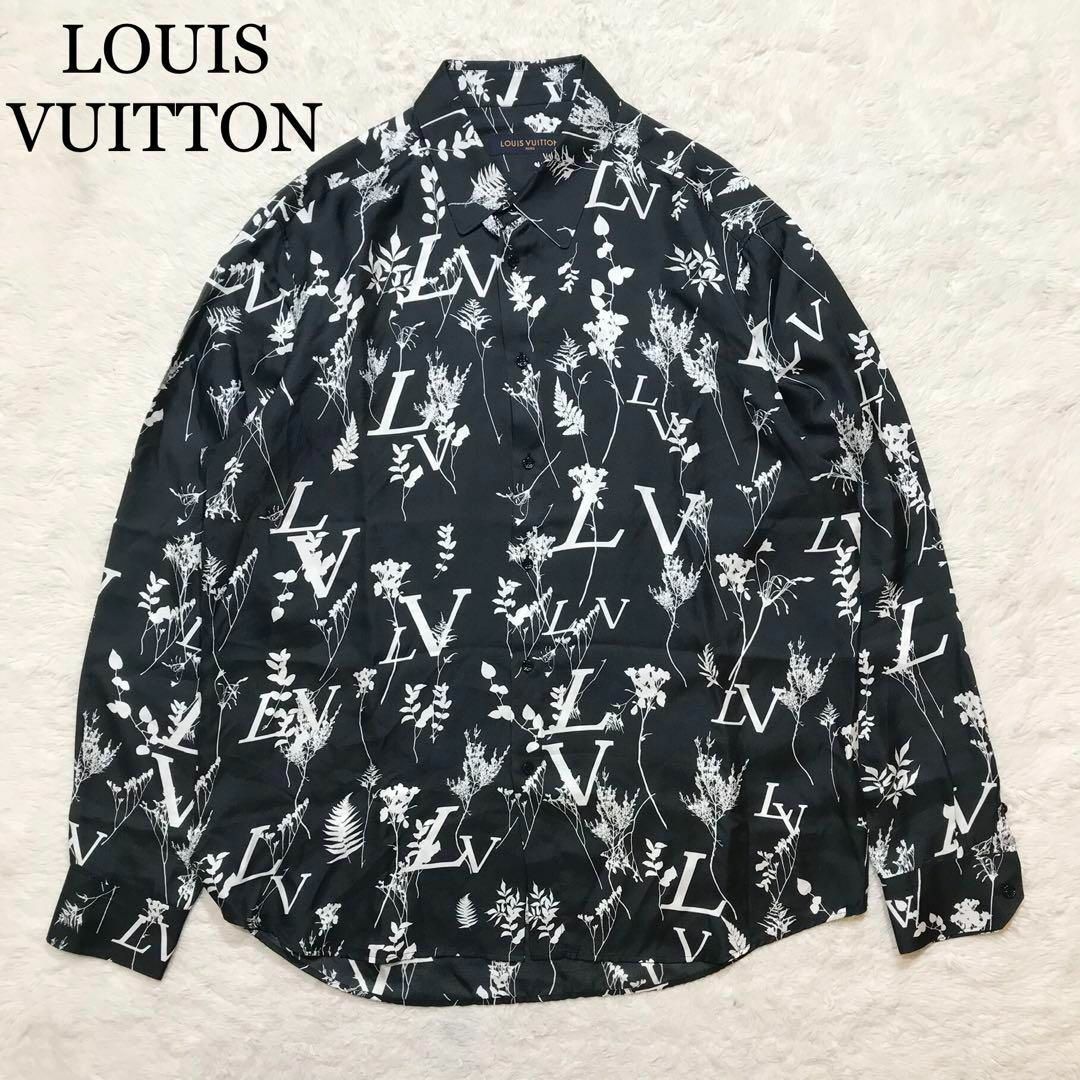 【未使用級】LOUIS VUITTON 20AWリーフシルク長袖シャツ 4L