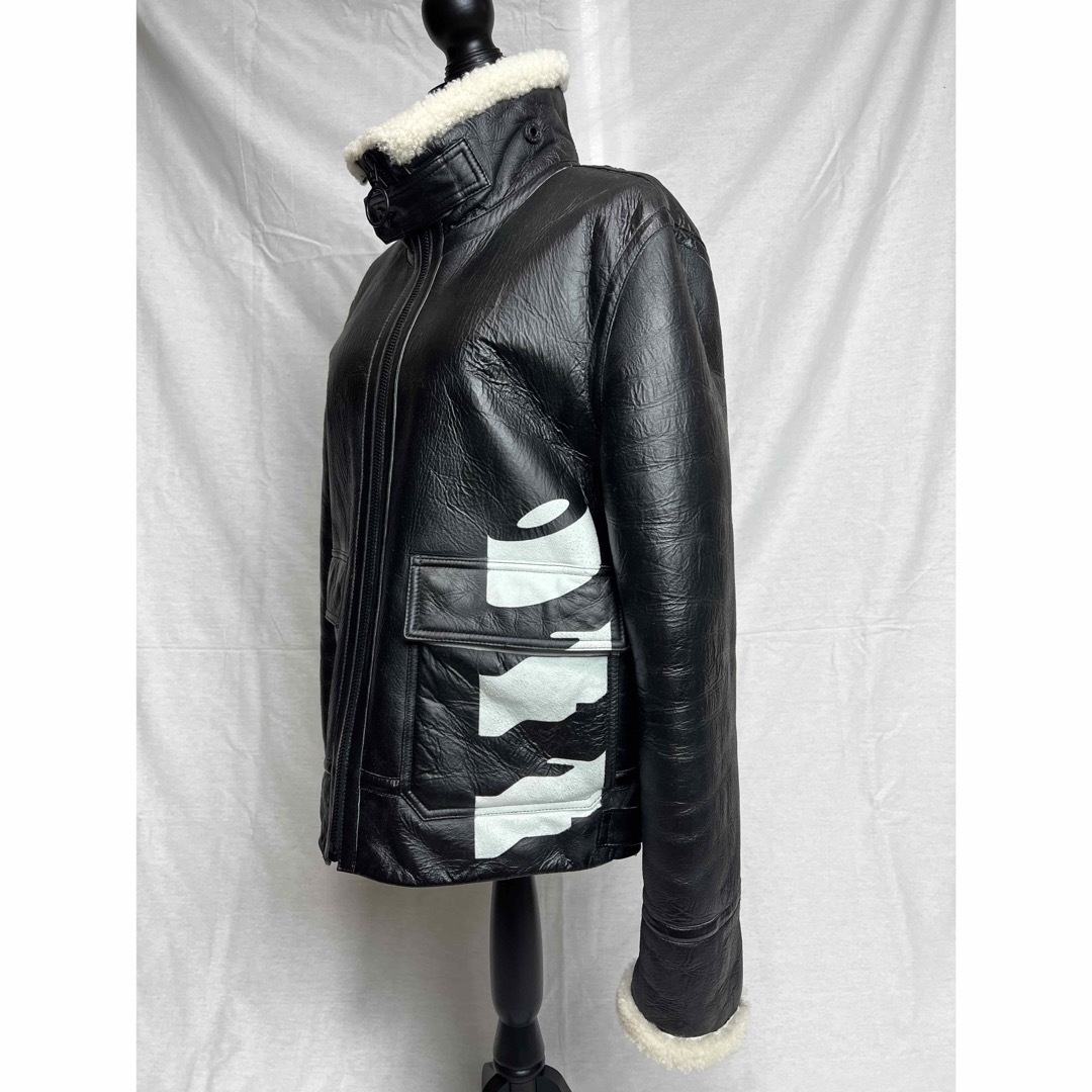 OFF-WHITE ムートンジャケット B3 オフホワイト ボンバージャケット OFF-WHITE ムートンジャケット B3 オフホワイト ボンバージャケット