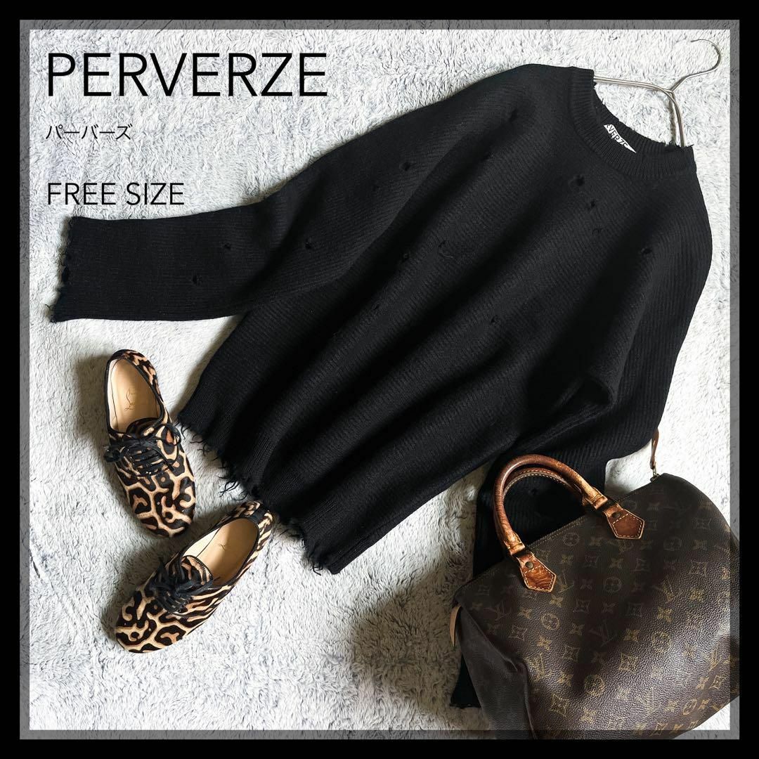PERVERZE】パーバーズ クラッシュニット ヘビーウェイト セーター F