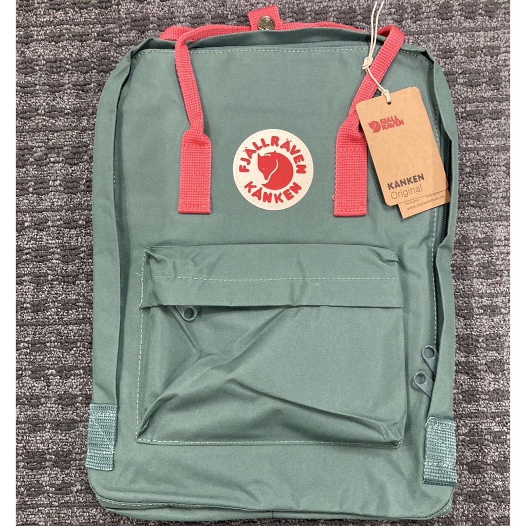 FJALLRAVEN KANKEN(フェールラーベンカンケン)の新品 フェールラーベンカンケン グリーンピンク　16L リュック キッズ/ベビー/マタニティのこども用バッグ(リュックサック)の商品写真