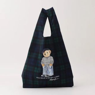 ポロラルフローレン(POLO RALPH LAUREN)のポロラルフローレン　ポロベア　ベルト付レインバッグ　エコバッグ　チェックグリーン(エコバッグ)