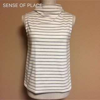 センスオブプレイスバイアーバンリサーチ(SENSE OF PLACE by URBAN RESEARCH)の【美品】SENSE OF PLACE.ロウネックノースリーブ(カットソー(半袖/袖なし))