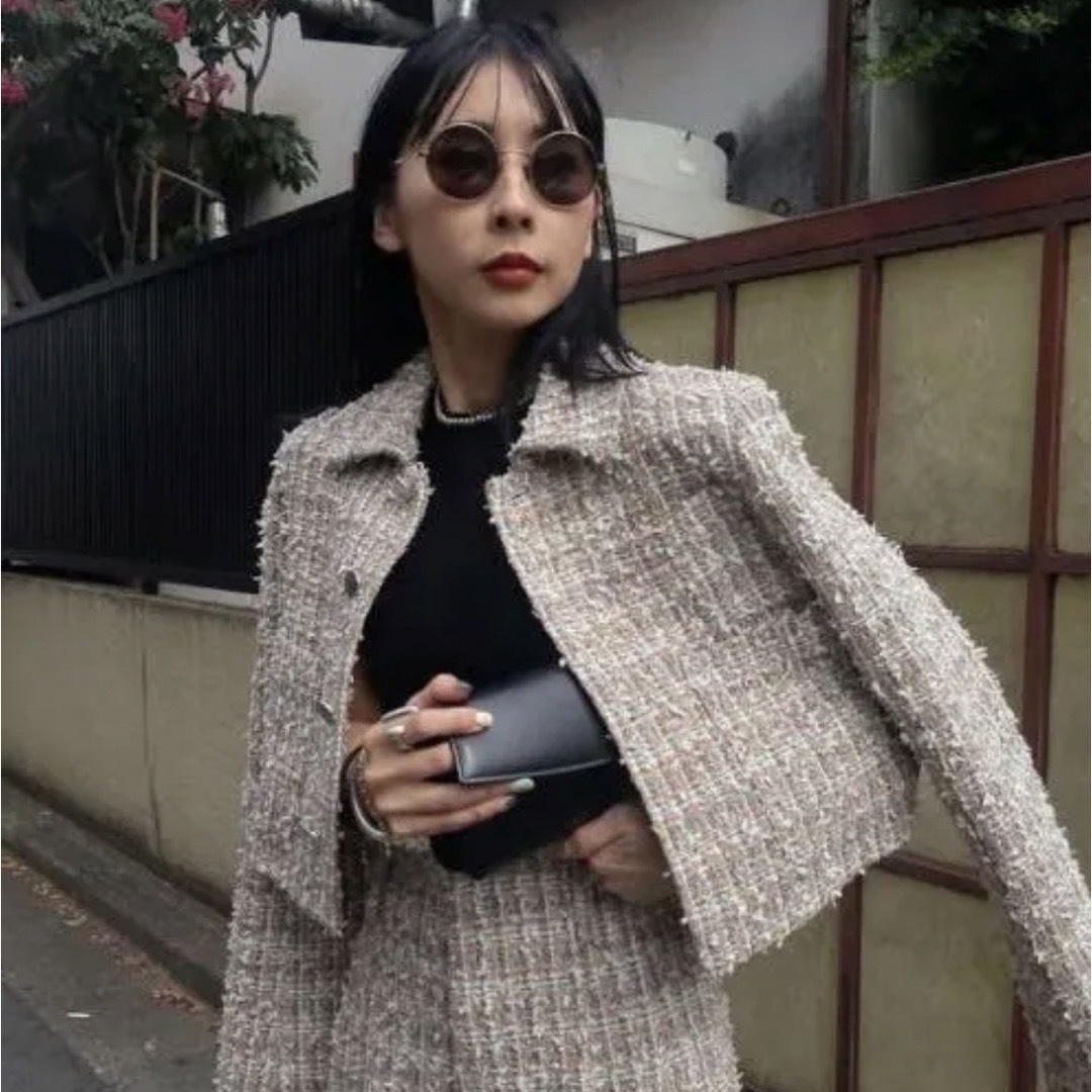 PLAYFUL TWEED PANTS アメリ ツイード - カジュアルパンツ