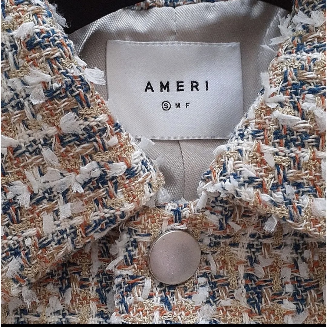 美品 AMERI PLAYFUL TWEED ジャケット＆パンツ セットアップ-