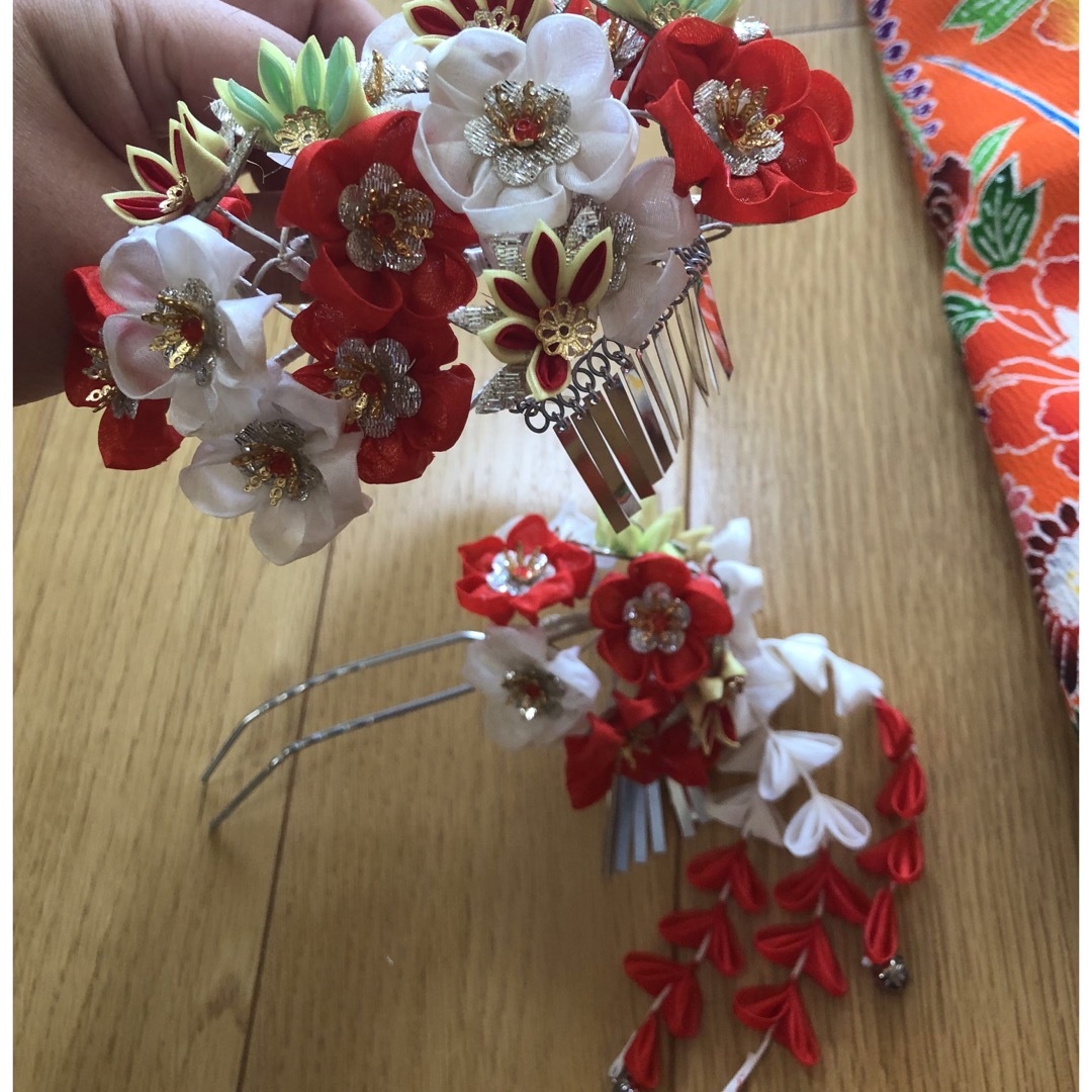 七五三 七歳 フルセット 着物 長襦袢 作り帯 お道具 キッズ服 七五三 七歳 フルセット 着物 長襦袢 作り帯 お道具 キッズ服