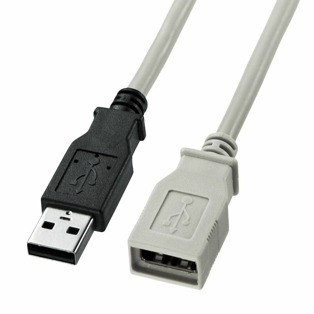 サンワサプライ USB延長ケーブル 5m ライトグレー KU-EN5K