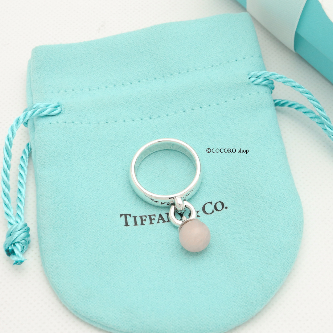 【美品】TIFFANY＆Co. ドアノック ローズクォーツ ボール リング