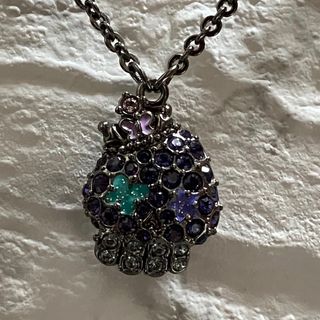 アナスイ(ANNA SUI)の美品 ANNA SUI アナスイ スカル ドクロ ネックレス 黒(ネックレス)