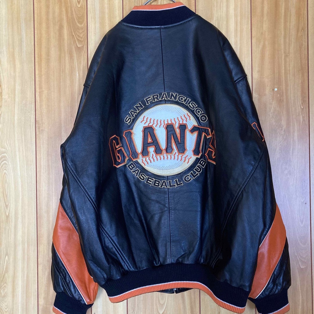 MLB(メジャーリーグベースボール)の超希少・美品　90s MLB サンフランシスコジャイアンツ レザースタジャン メンズのジャケット/アウター(スタジャン)の商品写真