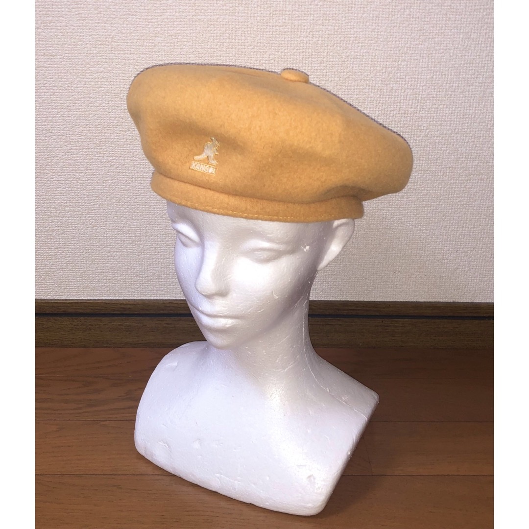 KANGOL(カンゴール)のS 美品 KANGOL ウール ベレー帽 ハンチングキャップ イエロー 黄 メンズの帽子(ハンチング/ベレー帽)の商品写真