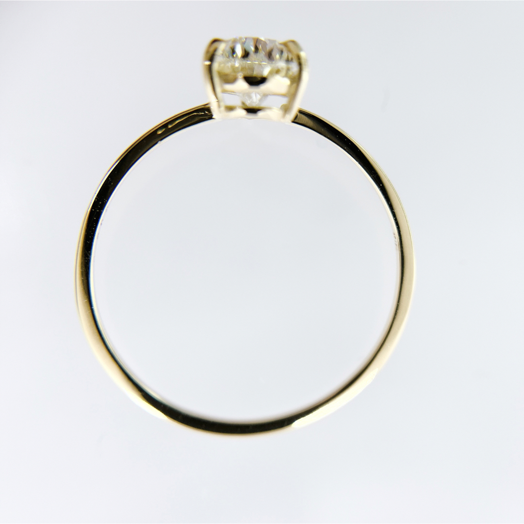 ペアシェイプカット　天然ダイヤモンド　ゴールド　k18 リング　指輪