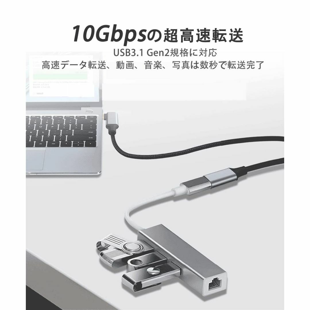 USB Type C 延長ケーブル L字 usb-c タイプc 延長コード US 5