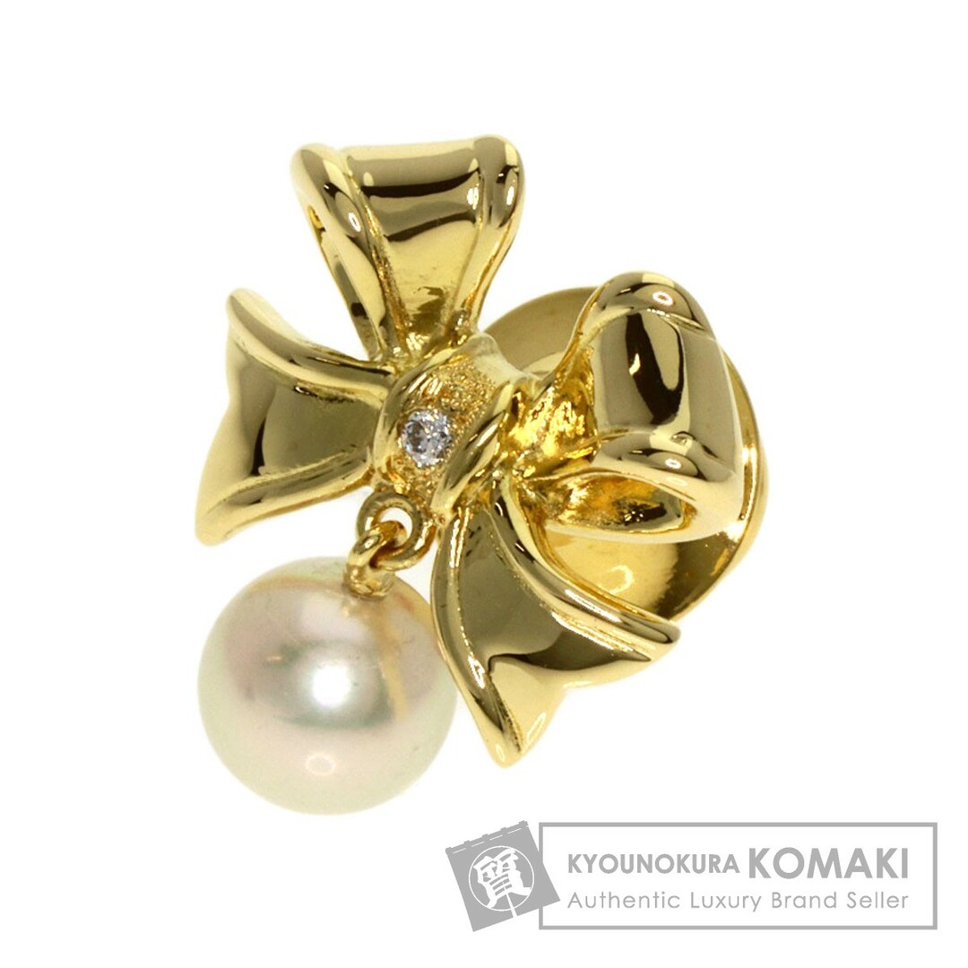 MIKIMOTO - MIKIMOTO パール 真珠 ピンブローチ ブローチ K18YG