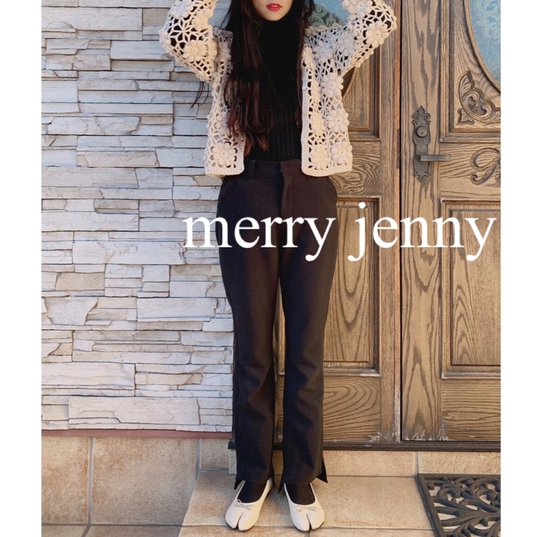 merry jenny - 美品 merry jenny ニット カーディガン 花柄 クロシェ