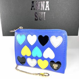 アナスイ(ANNA SUI)のアナスイ ANNASUI 正規ライセンス品 ブルー ハート柄 L字 ファスナー(財布)