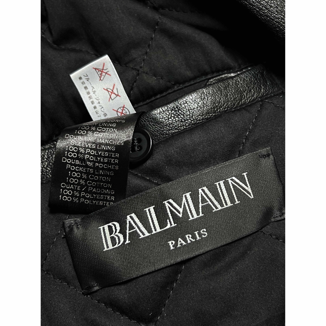 BALMAIN - 国内正規 美品 BALMAIN バルマン ラムレザー ダブル