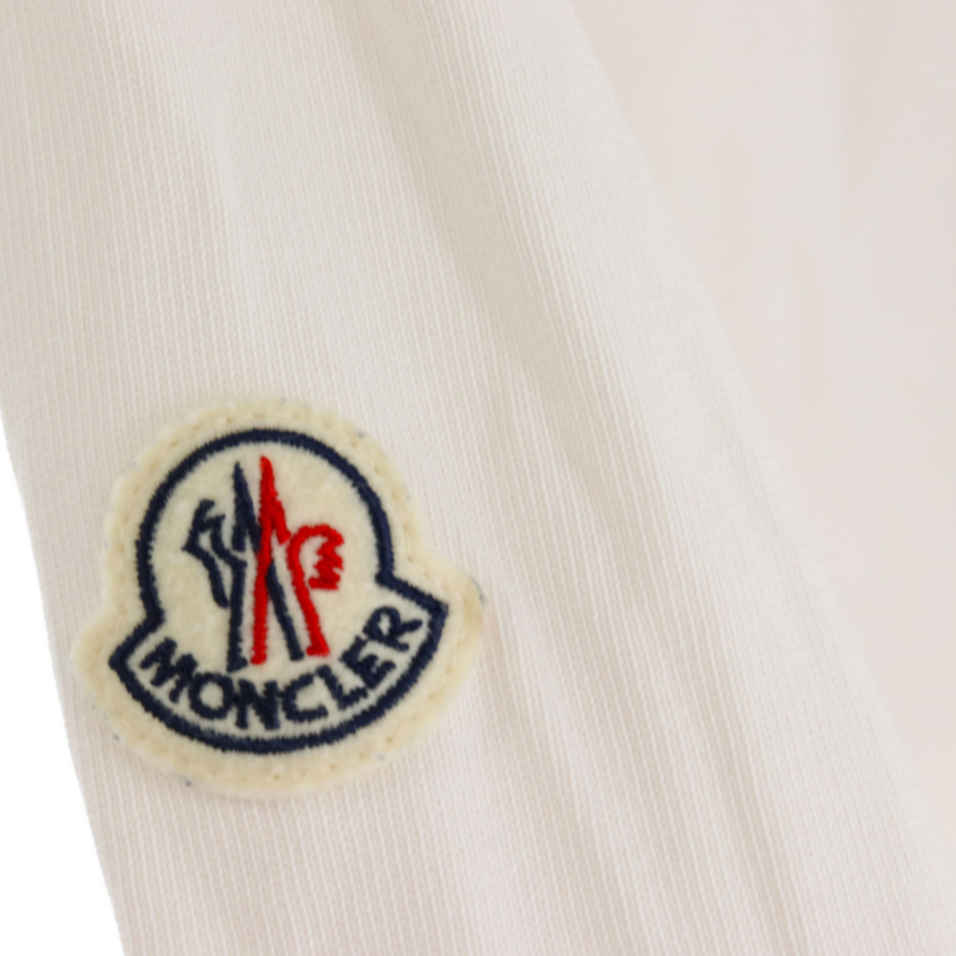 MONCLER モンクレール 23SS カットソー ロゴT 刺繍 胸ポケット コットン クルーネック オーバーサイズ アイコンパッチ半袖Tシャツ ホワイト