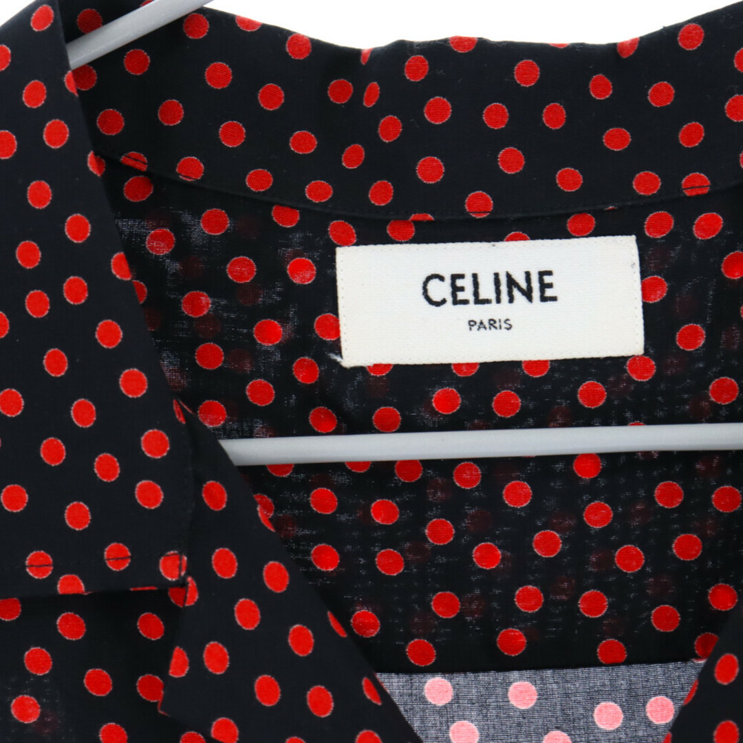 CELINE セリーヌ 20SS ドットオープンカラーレーヨン半袖シャツ 2C036962H ブラック/レッド