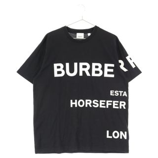 バーバリー(BURBERRY)のBURBERRY バーバリー 22SS HORSEFERRY PRINT TEE 8040694 ホースフェリーロゴプリント半袖Tシャツ カットソー ブラック(Tシャツ/カットソー(半袖/袖なし))