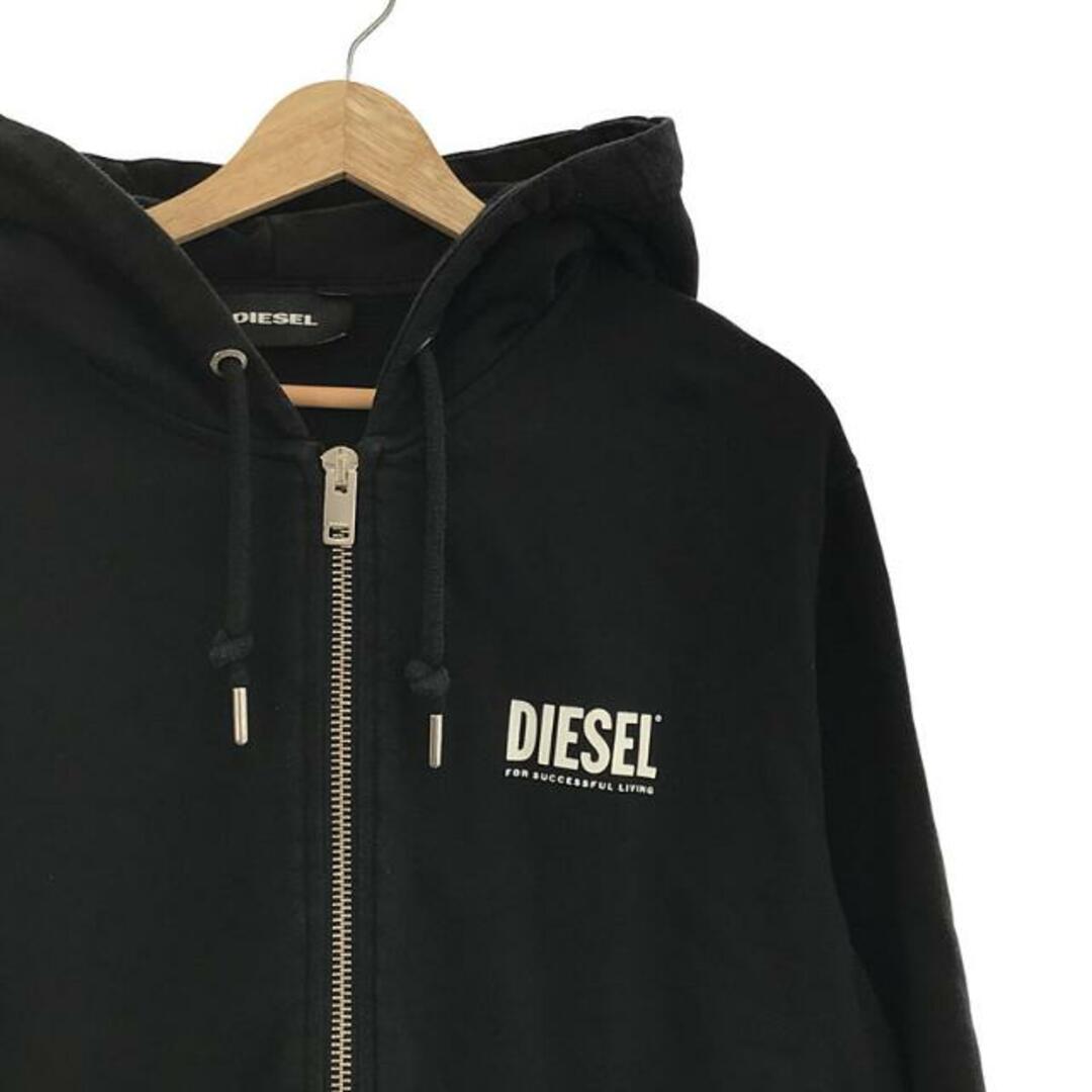 DIESEL / ディーゼル | ロゴプリント ジップアップ スウェットパーカー | XL | ブラック | メンズ