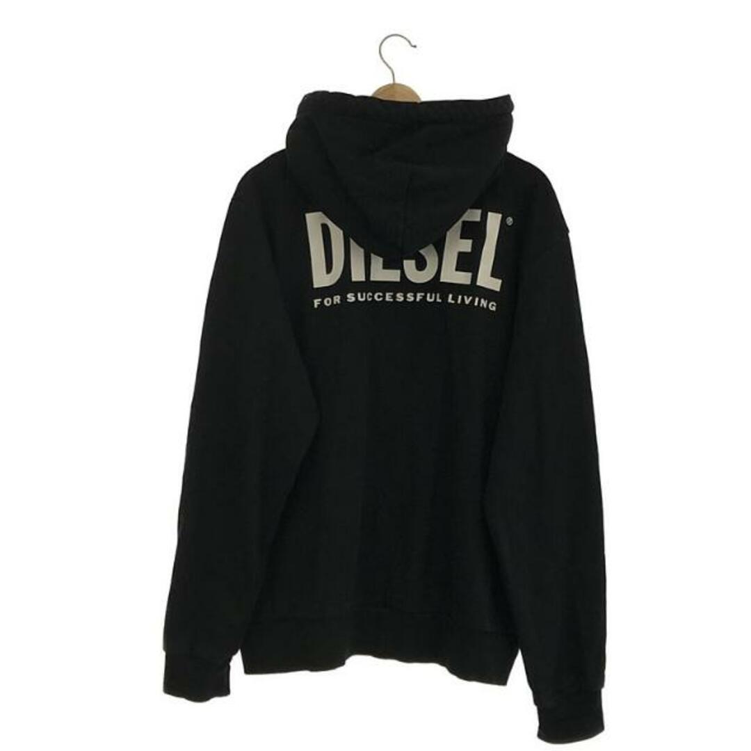 DIESEL / ディーゼル | ロゴプリント ジップアップ スウェットパーカー | XL | ブラック | メンズ
