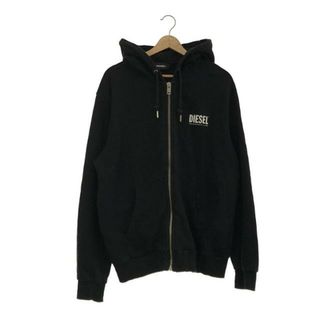 ディーゼル(DIESEL)のDIESEL / ディーゼル | ロゴプリント ジップアップ スウェットパーカー | XL | ブラック | メンズ(スウェット)