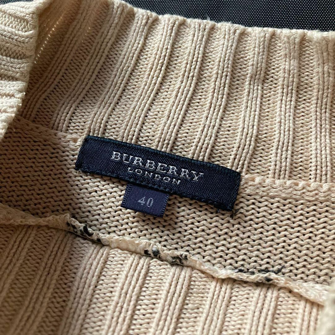 BURBERRY(バーバリー)のバーバリーロンドン　ノバチェック　半袖サマーニット　コットン　ハイネック　40 レディースのトップス(ニット/セーター)の商品写真