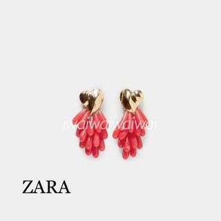 ザラ(ZARA)の新品 完売品 ZARA ディテール付き ゴールドハートピアス(ピアス)