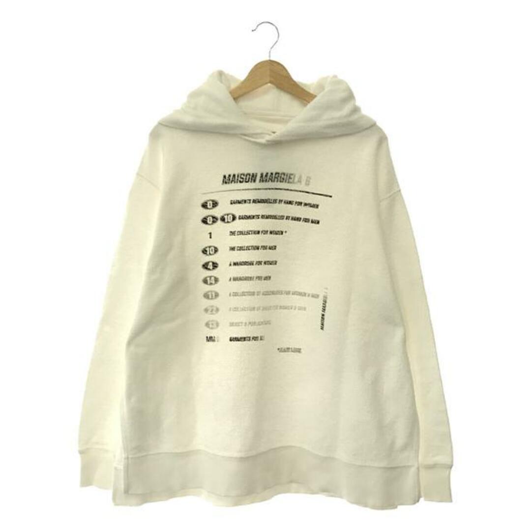 MM6 Maison Margiela / エムエムシックスメゾンマルジェラ | 2021SS | used加工 パイル 両面プリント  ビッグシルエット パーカー | M | ホワイト | レディース | フリマアプリ ラクマ