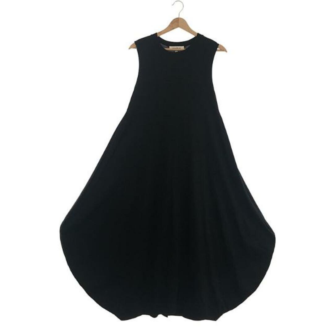 ENFOLD(エンフォルド)の【美品】  ENFOLD / エンフォルド | スビン天竺 サークルTANKTOP DRESS 立体 ワンピース | 38 | Black | レディース レディースのワンピース(ロングワンピース/マキシワンピース)の商品写真