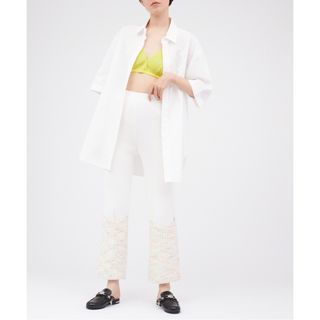 ロク(6 (ROKU))のTAN / パンツ PAINTED YARN CUFF RIB PANTS(カジュアルパンツ)