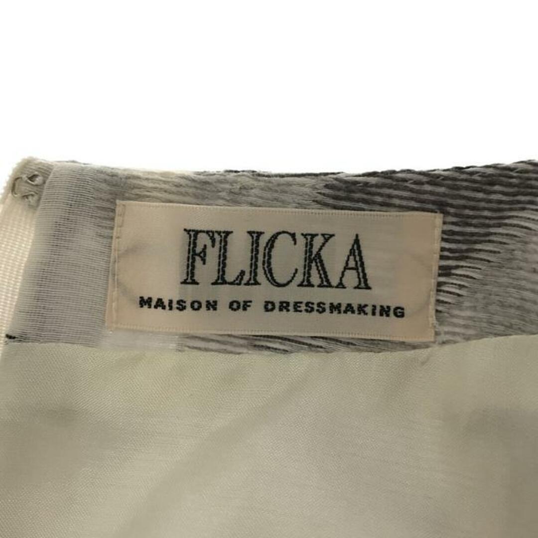 FLICKA / フリッカ | フラワージャガード ノースリーブ ティアード ワンピース | 0 | ホワイト / ブラック | レディース レディースのワンピース(ひざ丈ワンピース)の商品写真