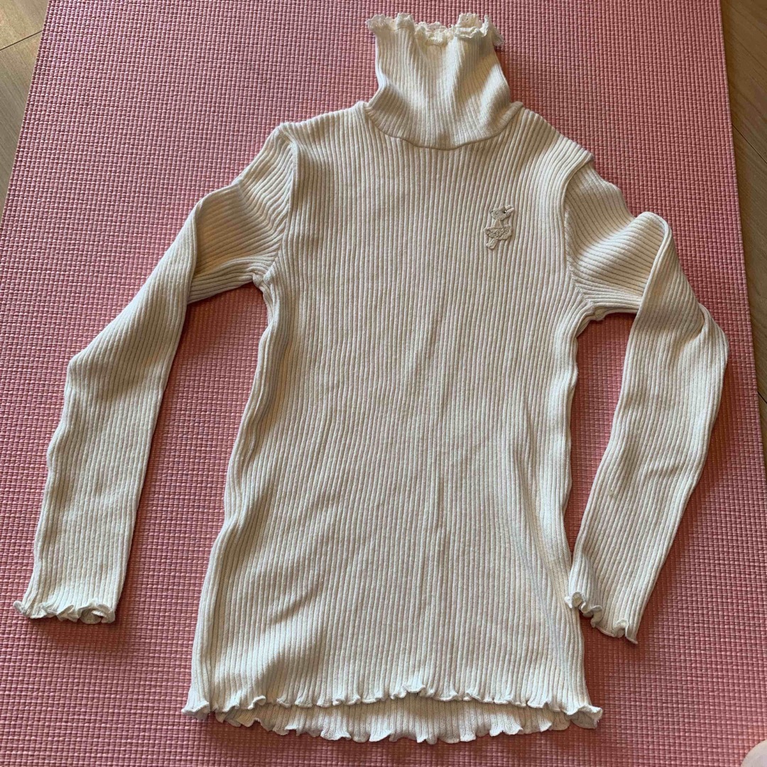 未使用品　ホワイト　タートルネック　サイズ130 キッズ/ベビー/マタニティのキッズ服女の子用(90cm~)(ニット)の商品写真