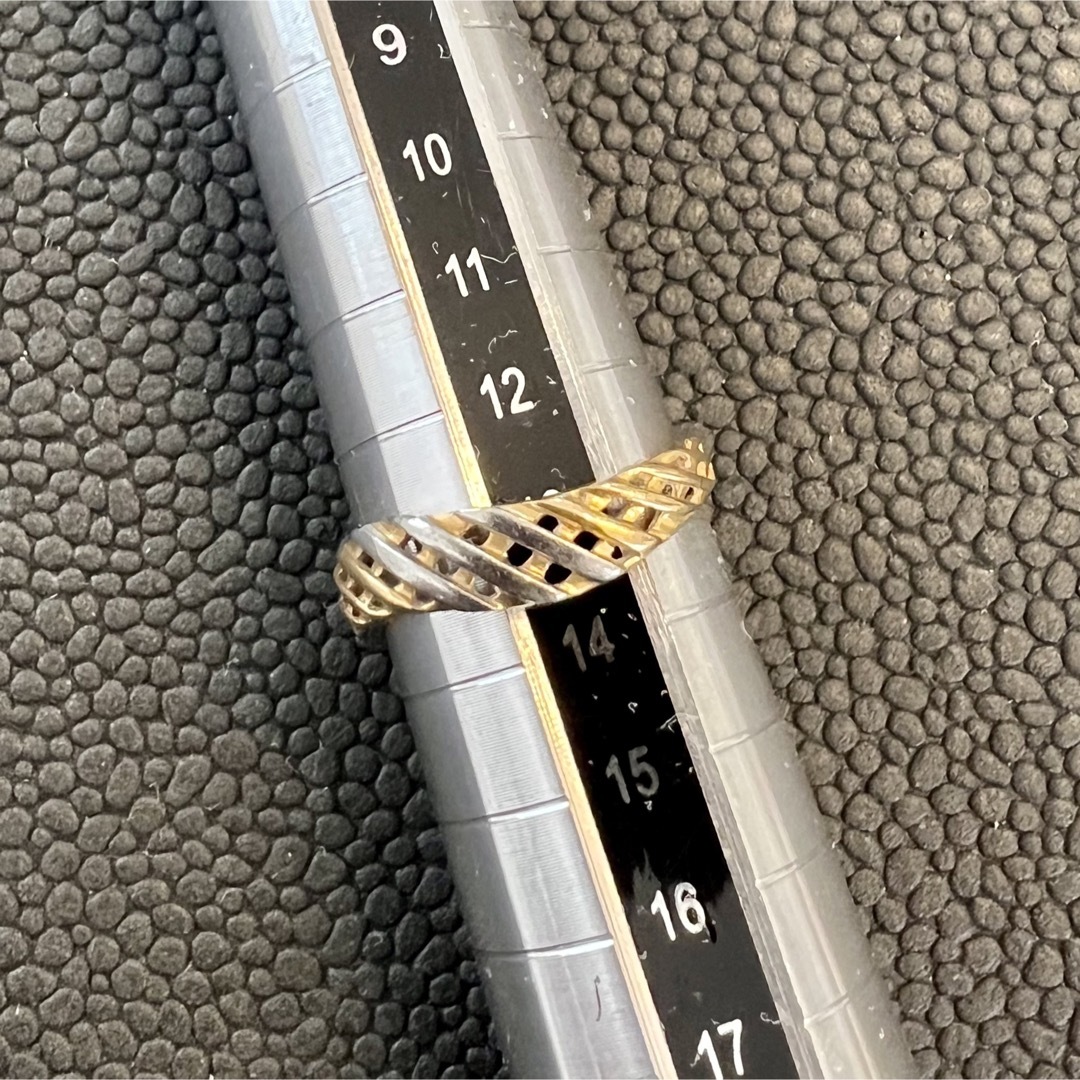 E92526) K18Pt900リング 約13号 YG×プラチナ指輪 - リング(指輪)