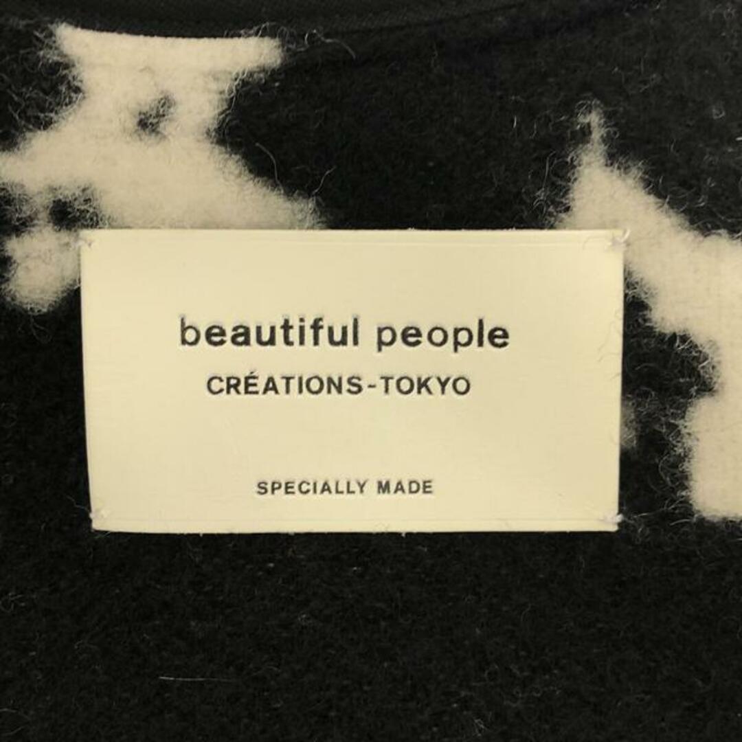 beautiful people(ビューティフルピープル)の【美品】  beautiful people / ビューティフルピープル | 2021AW collection look model / ウール オーバーガウンコート | M | ホワイト/ブラック | レディース レディースのジャケット/アウター(その他)の商品写真