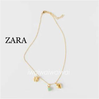 ザラ(ZARA)の新品 ZARA チャーム スターリングシルバー ゴールドメッキ ネックレス B(ネックレス)