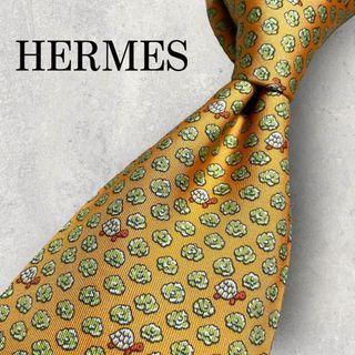 HERMES エルメス　シルクネクタイ　ブルー　水色カラー　総柄　ビジネス