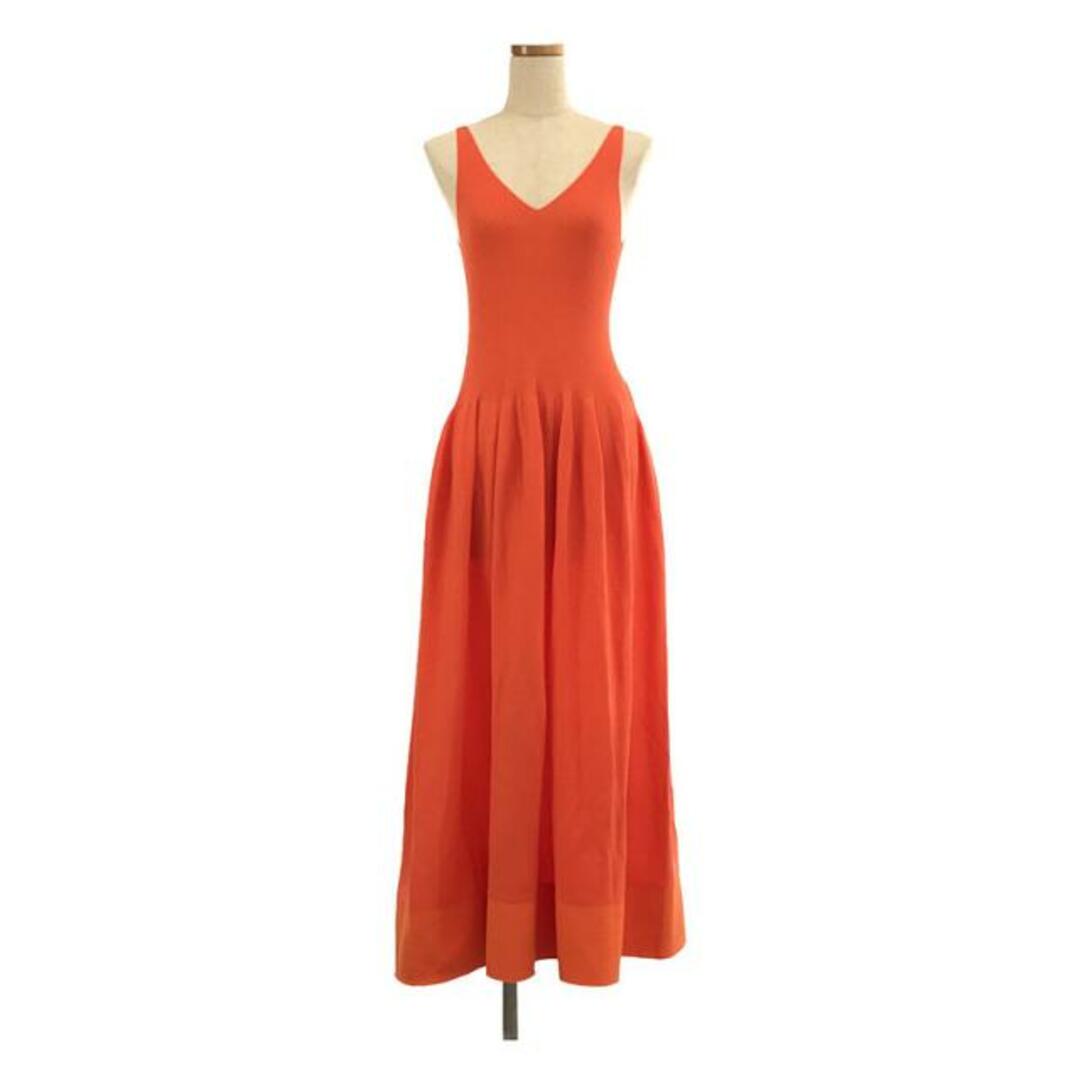 【美品】  CFCL / シーエフシーエル | GATHERED CUPRO DRESS 1 / Vネック ニットワンピース | 1 | orange | レディース