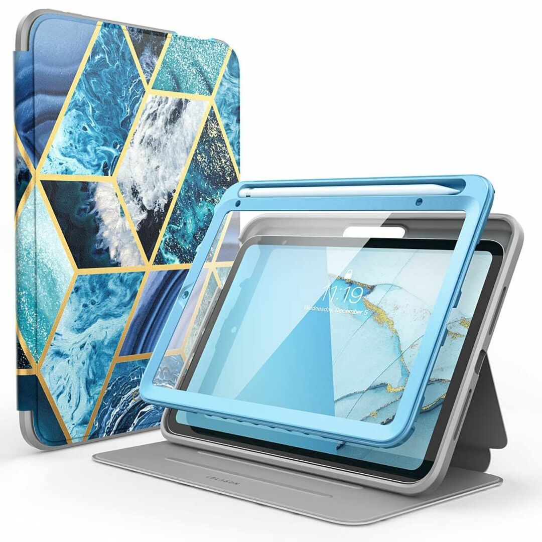 【色: 海ブルー】i-Blason Cosmo ケース iPad Mini 6/スマホ/家電/カメラ