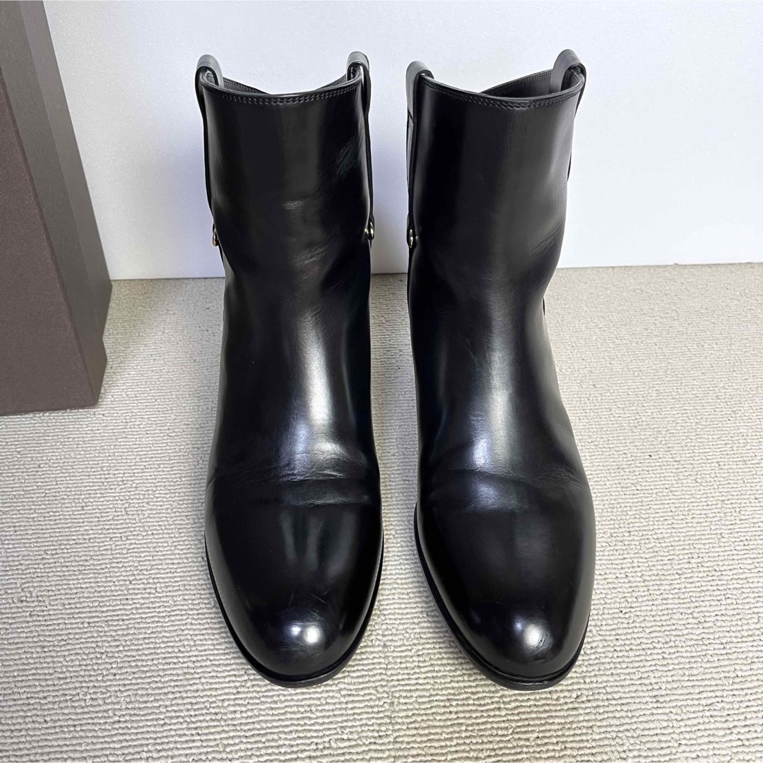 36 SARTORE ショートブーツ 黒 サルトル レザー-