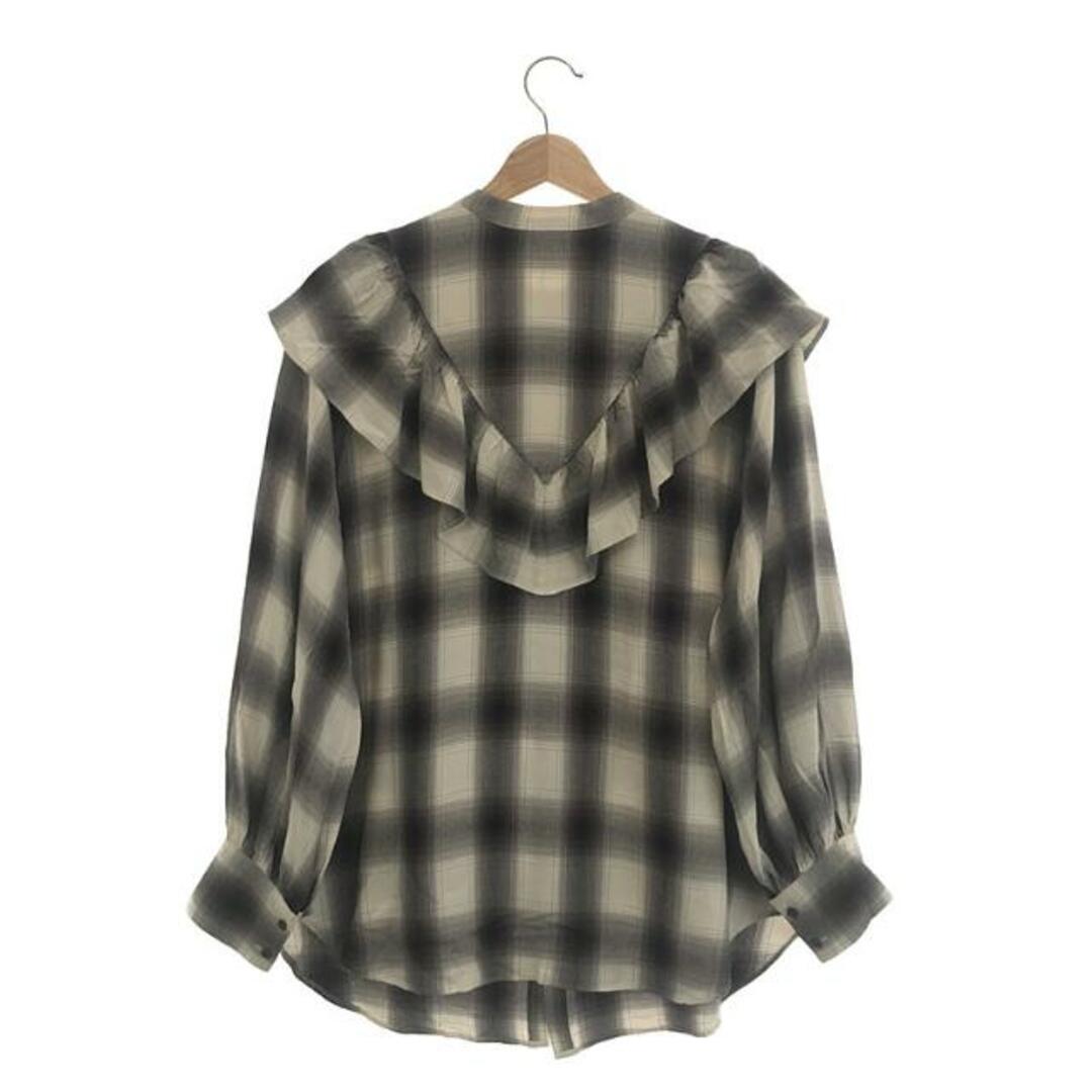 PHEENY(フィーニー)の【美品】  PHEENY / フィーニー | 2022SS | Rayon ombre check frill shirt オンブレチェック フリルシャツ | F | CHARCOAL | レディース レディースのトップス(シャツ/ブラウス(長袖/七分))の商品写真