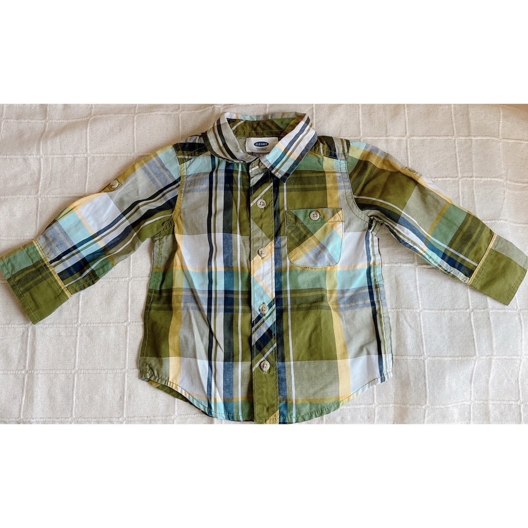 babyGAP(ベビーギャップ)の男の子　チェックシャツ　長袖　80〜90 3着セット キッズ/ベビー/マタニティのベビー服(~85cm)(シャツ/カットソー)の商品写真