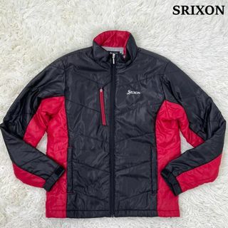 スリクソン(Srixon)のSRIXON 中綿ジャケット ブルゾン ゴルフウェア 黒 赤 M　A578(ウエア)